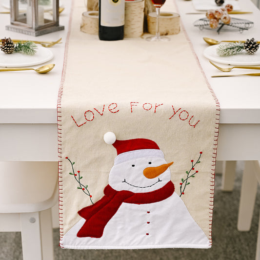 Christmas products, festive supplies, elderly snowman linen table flags, table flags, dining tables, placemats, decorative items