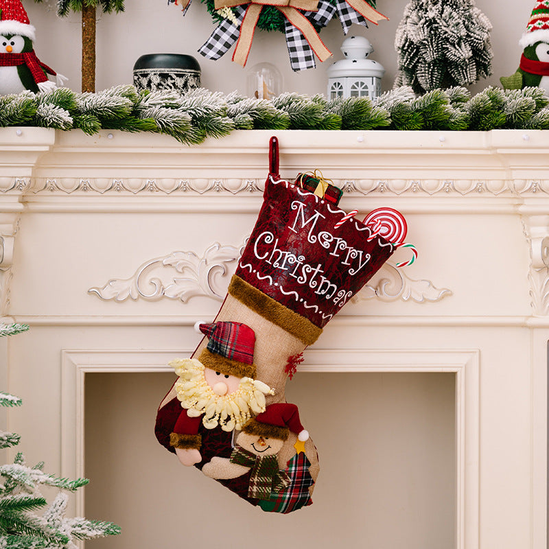 Christmas Decoration Products 3D Christmas Socks Cartoon Santa Claus Socks