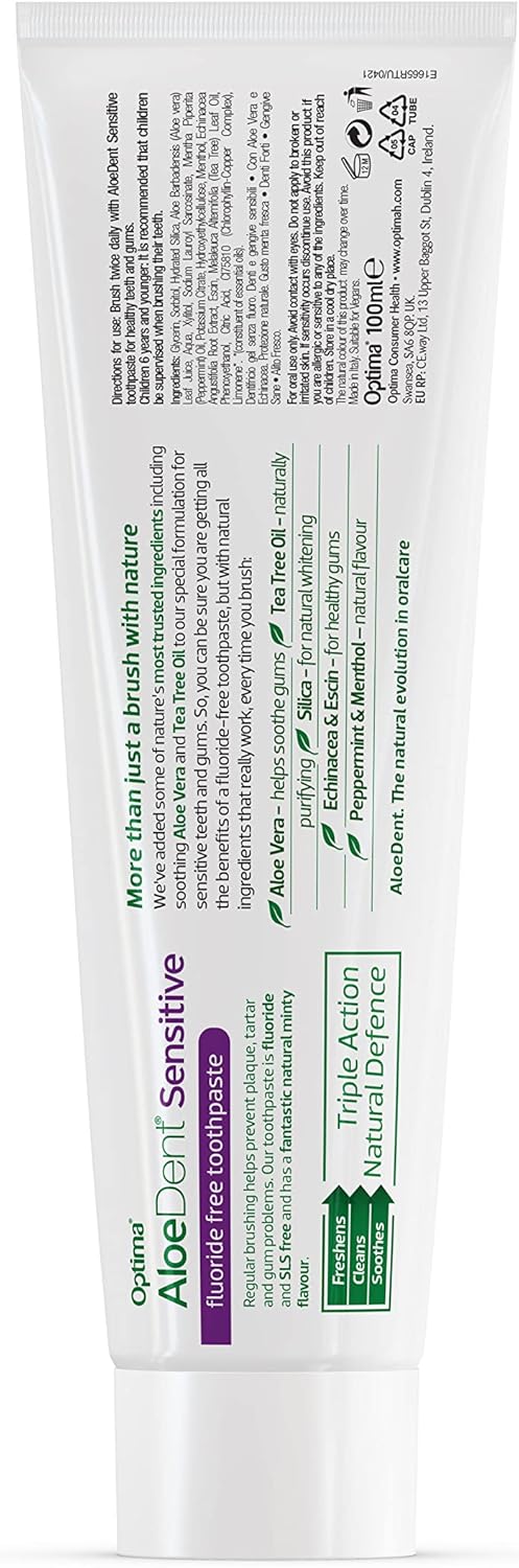 Aloe Dent Sensitive Aloe Vera Fluoride Free Toothpaste 100ml