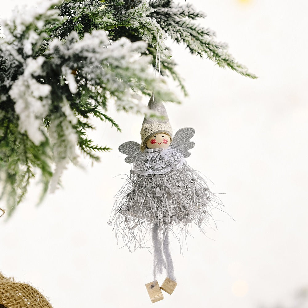 Christmas Decorative Products: Fluffy Girl Leg Hanging Pieces Creative New Little Angel Hanging Decoration Doll Hanging Pieces