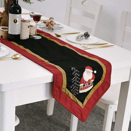 Christmas New Decorative Products Red and Black Elderly Snowman Table Flag Creative Non woven Table Mat Table Flag