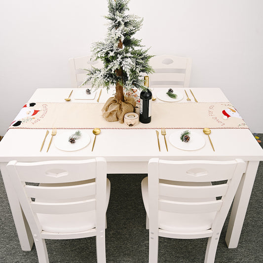 Christmas products, festive supplies, elderly snowman linen table flags, table flags, dining tables, placemats, decorative items