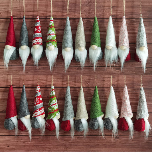 New Christmas products, multiple wool small ornaments, faceless elderly people, dwarf plush toys, gift Rudolf