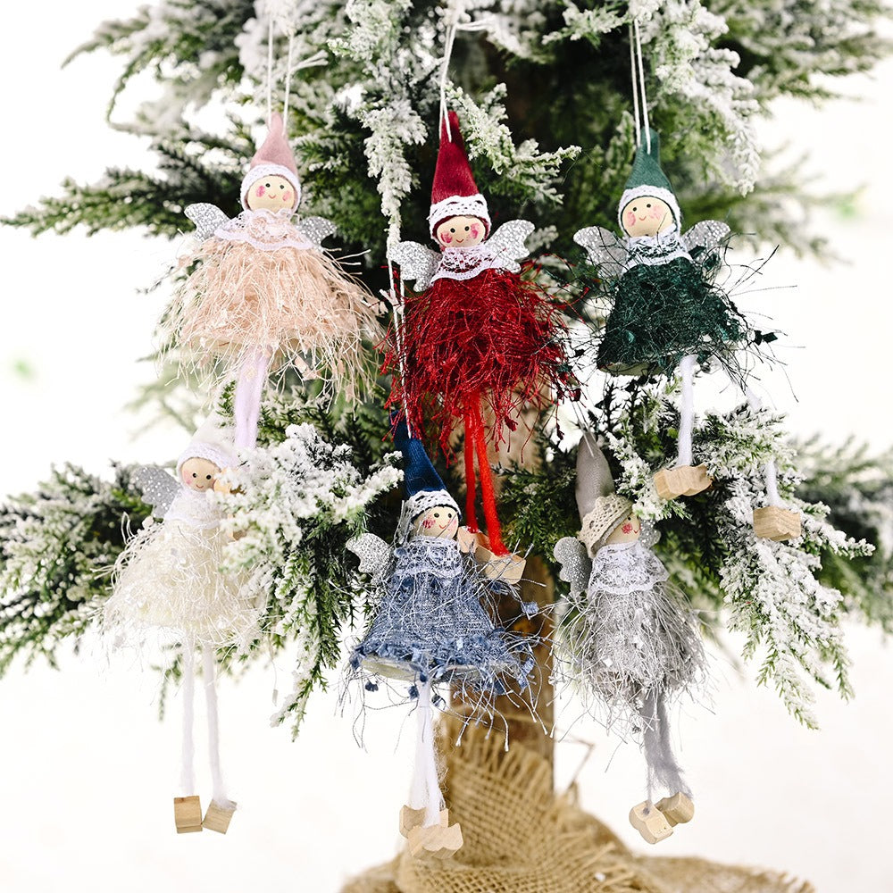 Christmas Decorative Products: Fluffy Girl Leg Hanging Pieces Creative New Little Angel Hanging Decoration Doll Hanging Pieces
