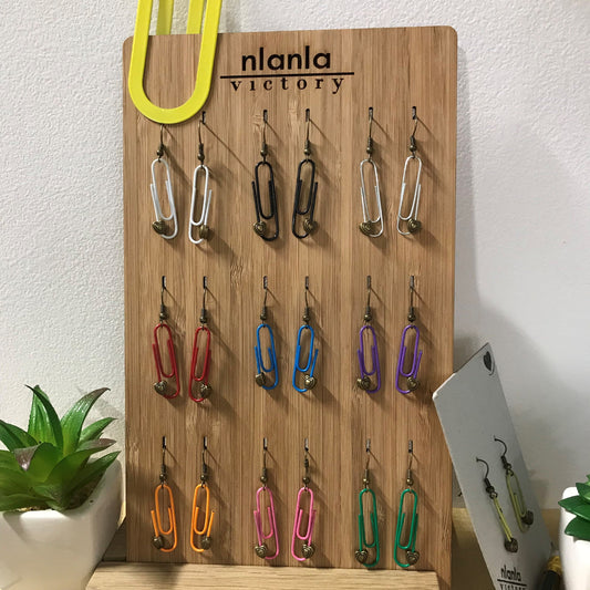 Black Personalised Paperclip Earrings | by lovedbynlanla-1